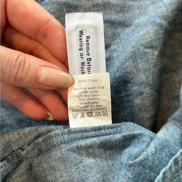 J. Crew Ludlow Chambray Dress Shirt Sz S - Picture 5 of 6